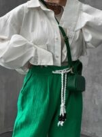 شلوار پنبه ای بند کنفی کد 100393 - تصویر 2