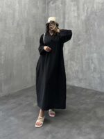 پیراهن بلند کمربندی کد 240079