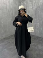 پیراهن بلند کمربندی کد 240079 - تصویر 2