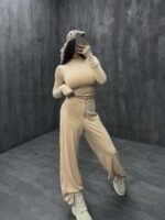 ست نیم تنه و شلوار مخمل کد 160221 - تصویر 4