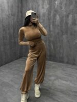 ست نیم تنه و شلوار مخمل کد 160221 - تصویر 8