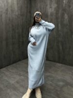 پیراهن بافتی یقه 5 سانتی کد 240112 - تصویر 2
