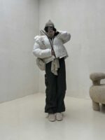 کاپشن کلاهدار 2 دکمه کد 200473 - تصویر 9