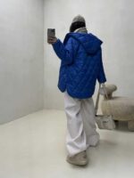 کاپشن لوزی دوزی کلاهدار کد 200429 - تصویر 10