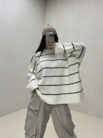 بلوز بافتی راه راه کد 200526