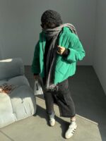 کاپشن بادکنکی جیب لوزی کد 200524 - تصویر 2