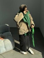 کاپشن بادکنکی جیب لوزی کد 200524 - تصویر 6