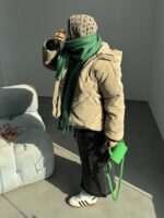 کاپشن بادکنکی جیب لوزی کد 200524 - تصویر 5