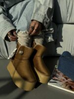 بوت UGG بغل دکمه کد 140421 - تصویر 7