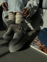 بوت UGG بغل دکمه کد 140421 - تصویر 6