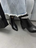نیم بوت پاشنه طرح مربع کد 140452 - تصویر 3
