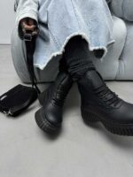 نیم بوت لژ راه راه چرم کد 140491 - تصویر 3