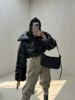 کاپشن چرم نیم تنه کد 200211 - تصویر 2