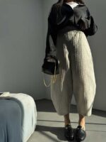 شلوار خمره ای طرحدار کد 100959 - تصویر 3