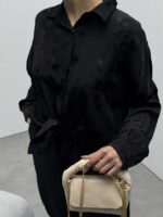 شومیز ساتن طرحدار کد 220278 - تصویر 7