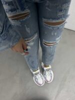 شلوار جین مام طرح رنگ کد 100955 - تصویر 3
