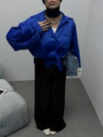 شومیز ساتن جیب هلال کد 220287 - تصویر 6