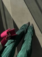 شلوار کمرکش پلیسه کد 100958 - تصویر 3