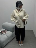شومیز آستین گره ای کد 220286 - تصویر 4