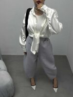 شومیز ساتن ساده کد 220273 - تصویر 10