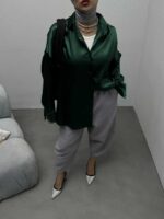 شومیز ساتن ساده کد 220273 - تصویر 4