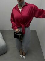 شومیز آستین 2 دکمه کد 220288 - تصویر 2
