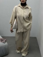 ست شومیز و شلوار بغل چاک کد 160431 - تصویر 4