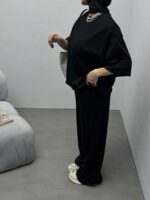 ست تیشرت و شلوار سوزنی کد 160436 - تصویر 3