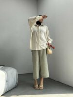شومیز ساده پشت هلال کد 220291 - تصویر 8