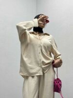 ست شومیز و شلوار پفکی کد 160443