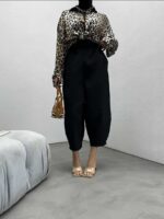 شلوار مام پارچه ای کوتاه کد 101051 - تصویر 9