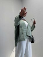 مانتو آستین نواردار کد 120236 - تصویر 5