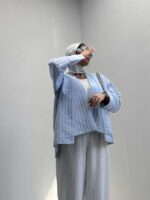 مانتو آستین نواردار کد 120236 - تصویر 3