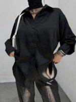 شومیز ساده آستین 2 دکمه کد 220322 - تصویر 8