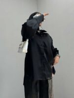 شومیز ساده آستین 2 دکمه کد 220322 - تصویر 7