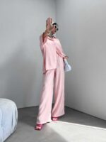 ست شومیز و شلوار یقه مردانه کد 160499 - تصویر 4