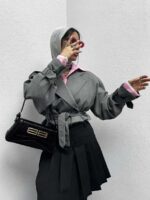 کت کمربندی کوتاه کد 120233