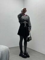 کت کمربندی کوتاه کد 120233 - تصویر 2