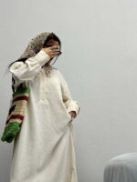 پیراهن بلند بند کنفی کد 240130 - تصویر 3