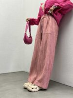 شلوار بگ پلیسه کد 101282 - تصویر 5