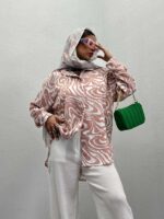 شومیز طرحدار BERSHKA کد 220355 - تصویر 3