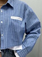 شومیز نیم تنه تک جیب کد 220345