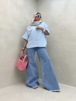 شومیز طرح جیب کد 220372 - تصویر 3