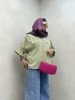 شومیز طرح جیب کد 220372 - تصویر 6