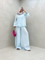 ست شومیز و شلوار پنبه ای کد 160520 - تصویر 2
