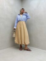 دامن لینن کد 101174 - تصویر 4