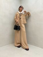 ست شومیز شلوار بنددار کد 160528 - تصویر 5