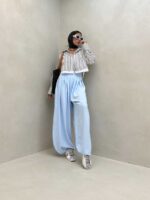 شومیز نیم تنه 2 رنگ کد 220404 - تصویر 5