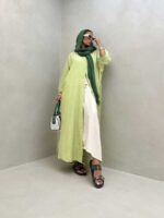 پیراهن بلند آستین پاکتی کد 240134