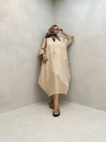 پیراهن بلند بنددار کد 240138 - تصویر 7